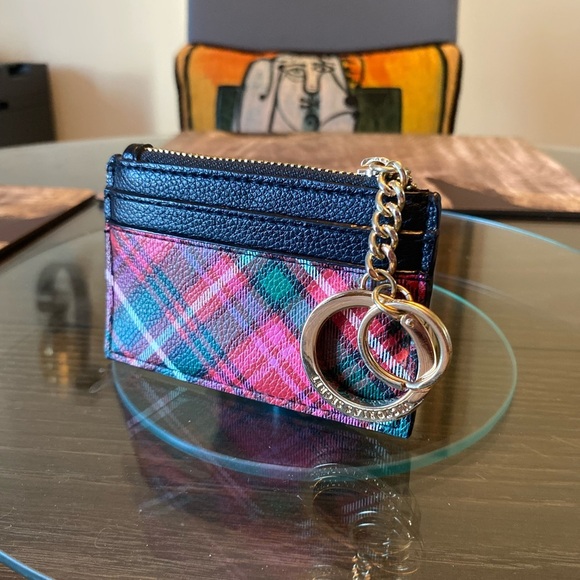 Victoria's Secret Plaid Card Holder with Gold Accents - Picture 2 of 2